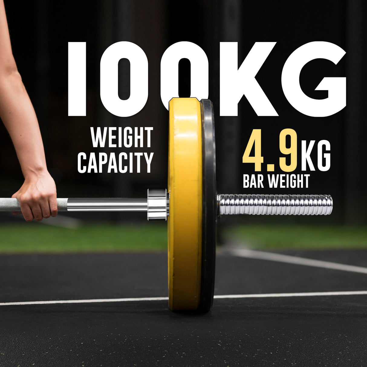 1” Spinlock Barbell Bar with Collars – Multi-Purpose Weightlifting Bar (4ft, 5ft, 6ft,7ft)