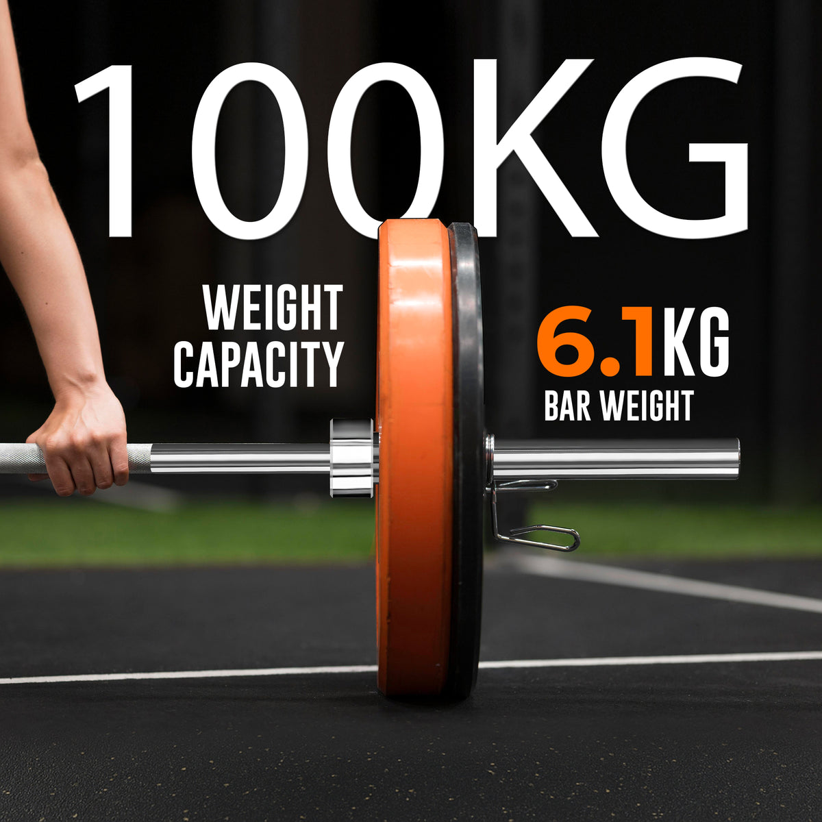 Standard 1" Chrome Barbell Bar – 4ft, 5ft, 6ft, 7ft | Knurled Grip, Collars Included