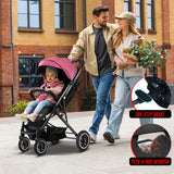 FK Sports Lightweight Foldable Baby Stroller – Compact Travel Pram with UV Canopy & Shock-Absorbing Wheels