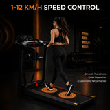Foldable Electric Treadmill 1–12 km/h with Incline & Massager – Compact Home Gym Running Machine
