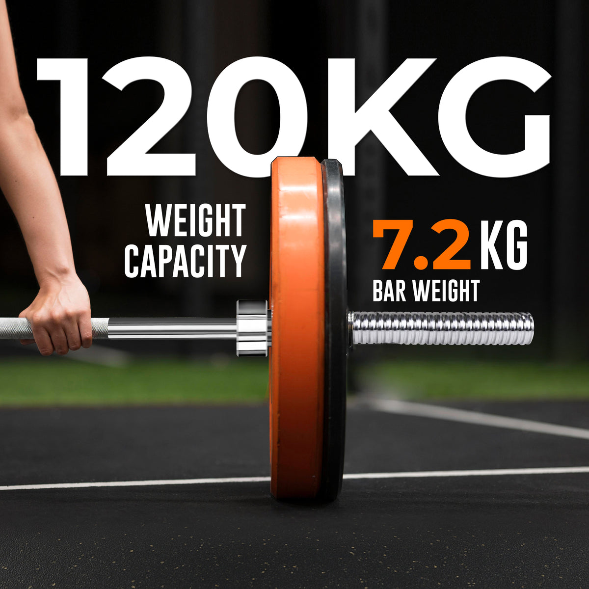 1” Spinlock Barbell Bar with Collars – Multi-Purpose Weightlifting Bar (4ft, 5ft, 6ft,7ft)