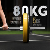 Standard 1" Chrome Barbell – 4ft, 5ft, 6ft, 7ft | Knurled Grip, Collars Included | Fits 1" Weight Plates – Home Gym & Strength Training
