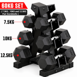3-Tier Dumbbell Rack – Gym & Home Storage Stand with Dumbbell Sets