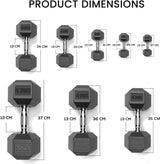 Hex Dumbbell Set – Pair of Dumbbells (2.5kg to 20kg) for Home Gym Workouts – Weights for Men & Women – Strength Training Equipment