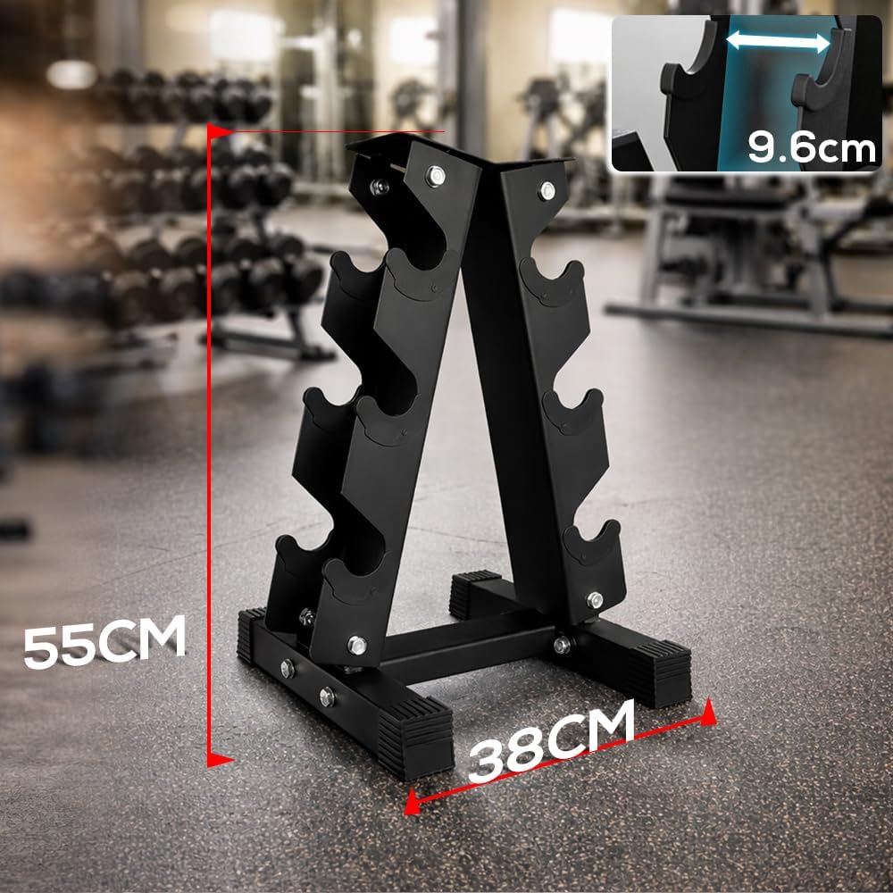FK Sports 3 Tier Hex Dumbbell Tree Rack – Heavy-Duty Steel Weight Hex Storage Stand