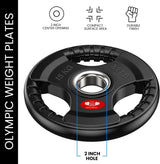 Weight Plates 2" Hole Olympic Barbell Cast Iron Weights Set Disc Dumbbell 170 KG