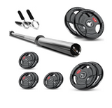 Tri-Grip Olympic Weight Plate Set with Barbell Bar