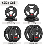 Tri-Grip Olympic Weight Plates 2.5kg–25kg – Rubber Coated Cast Iron | FK Sports