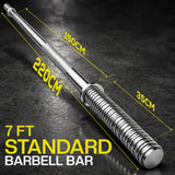 1” Spinlock Barbell Bar with Collars – Multi-Purpose Weightlifting Bar (4ft, 5ft, 6ft,7ft)