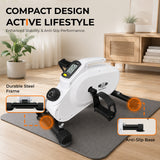 Mini Exercise Bike – Portable Pedal Exerciser with Magnetic Resistance for Home & Desk Workouts White