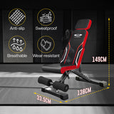 Adjustable Weight Bench – 300KG Heavy-Duty Foldable Workout Bench with 7 Incline & Decline Positions, Headrest & Resistance Bands for Full Body Training