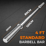 1” Spinlock Barbell Bar with Collars – Multi-Purpose Weightlifting Bar (4ft, 5ft, 6ft,7ft)
