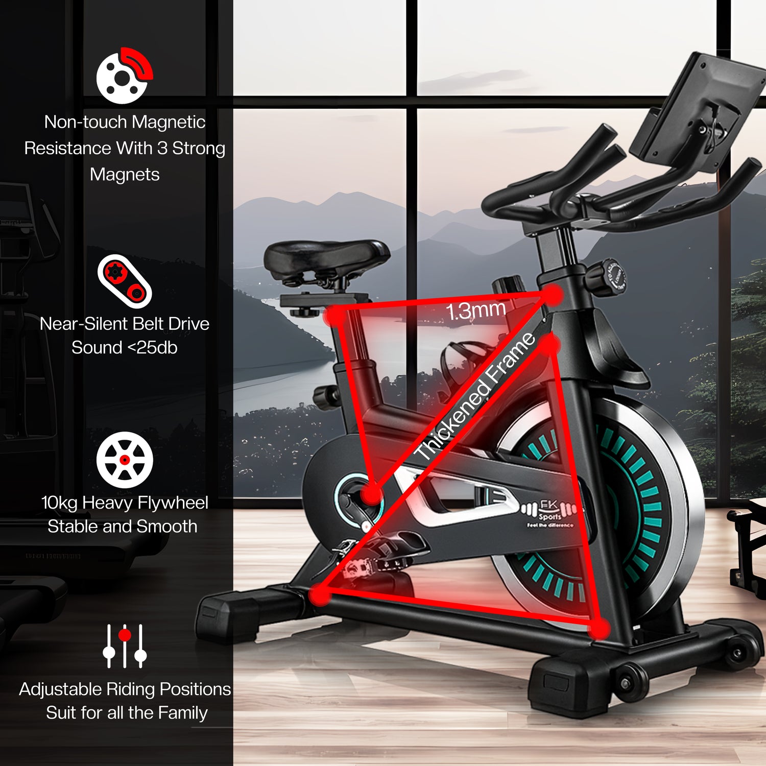 Buy Premium Exercise Bike – 10kg Flywheel with LCD Display – FK Sports
