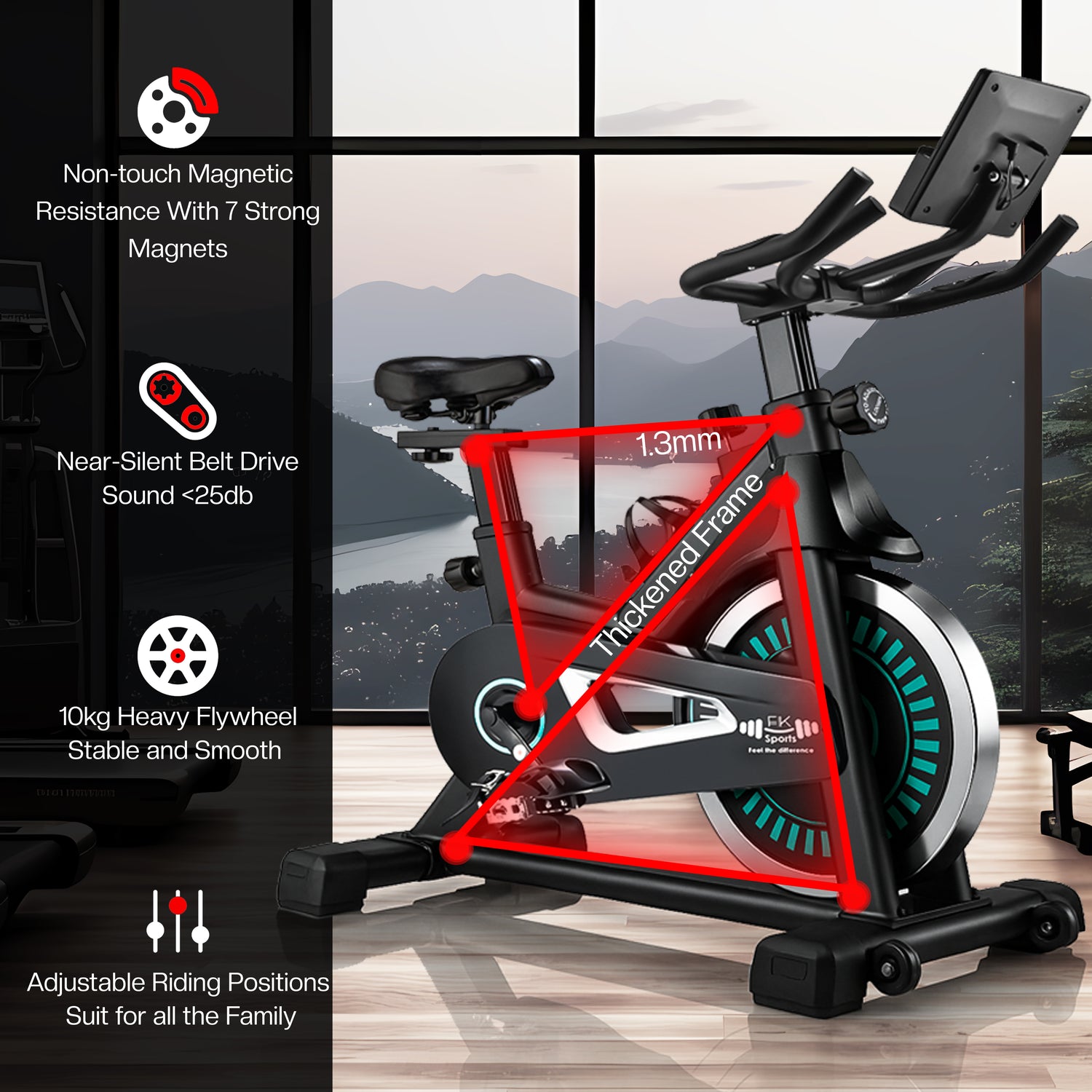Exercise Bike Cardio Cycle Indoor Training LCD Screen 10KG