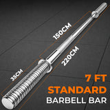 1” Spinlock Barbell Bar with Collars – Multi-Purpose Weightlifting Bar (4ft, 5ft, 6ft,7ft)