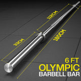 Standard 1" Chrome Barbell – 4ft, 5ft, 6ft, 7ft | Knurled Grip, Collars Included | Fits 1" Weight Plates – Home Gym & Strength Training