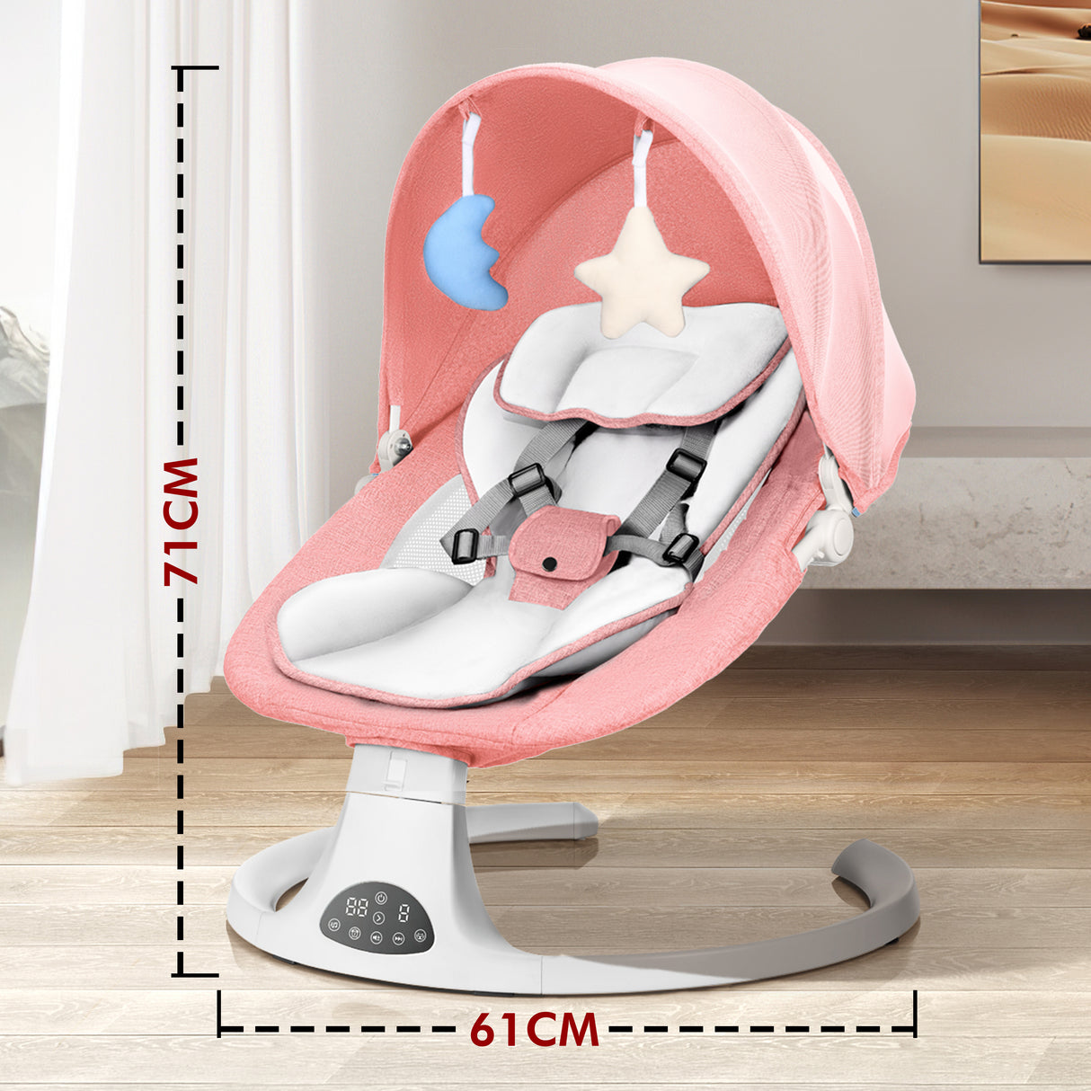 Bluetooth Electric Baby Swing Infant Music Cradle Bouncer Chair Rocker Remote UK