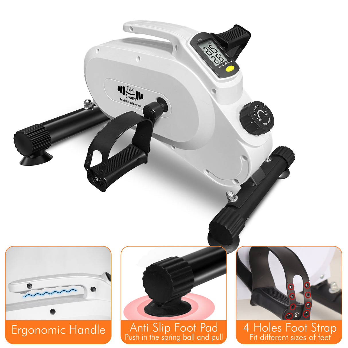 Mini Exercise Bike – Portable Under Desk Pedal Exerciser for Arm & Leg Workouts (8-Level Magnetic Resistance)