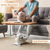 White Mini Exercise Bike Pedal Exerciser with LCD Display – Under Desk Arm & Leg Trainer