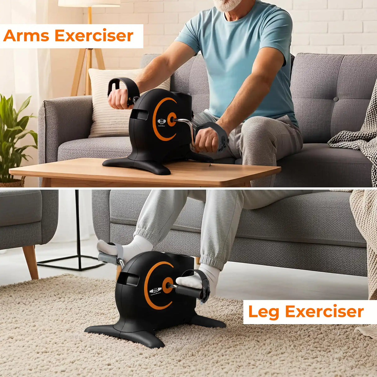 Black Mini Exercise Bike Pedal Exerciser with LCD Display – Compact Home Fitness Trainer