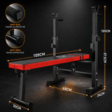 Adjustable Bench With Squat Rack & Olympic Barbell Home Gym Set