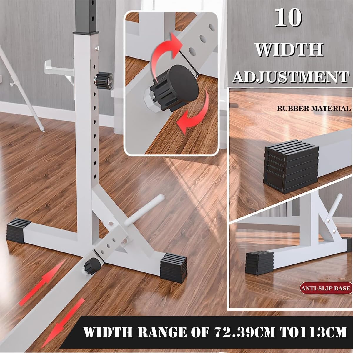 Heavy-Duty Adjustable Squat Rack – Barbell Stand for Home Gym Bench Press & Lifting