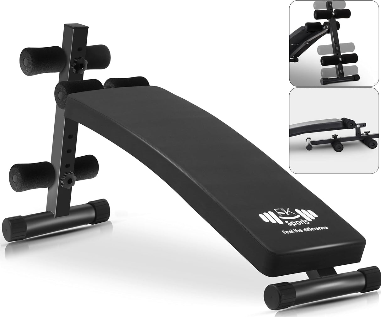 Adjustable Sit Up Bench – Core & Abs Workout Bench with Thigh Support for Home Gym