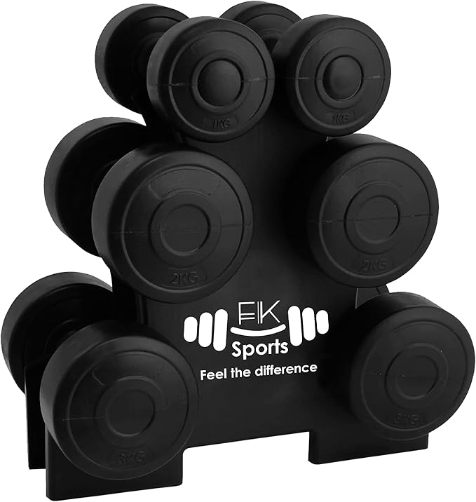 12KG Dumbbell Weights Set with Storage Stand for Home Workouts | FK Sports