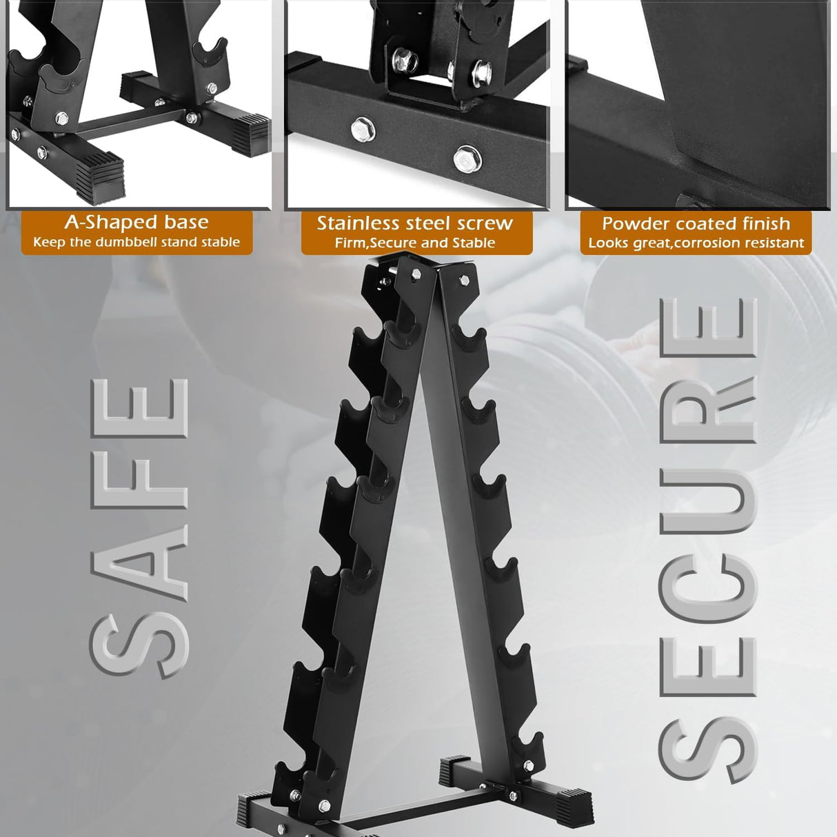 Dumbbell Rack – 6-Tier Heavy-Duty Steel Weight Stand