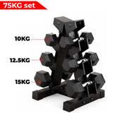 3-Tier Dumbbell Rack – Gym & Home Storage Stand with Dumbbell Sets