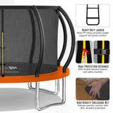 Outdoor Trampoline 6FT/8FT/10FT/12FT - Rebounder Trampoline for Toddlers, Kids & Adults with Safety Enclosure Net, Anti-tear, UV-Proof Pad, Exercise & Fitness