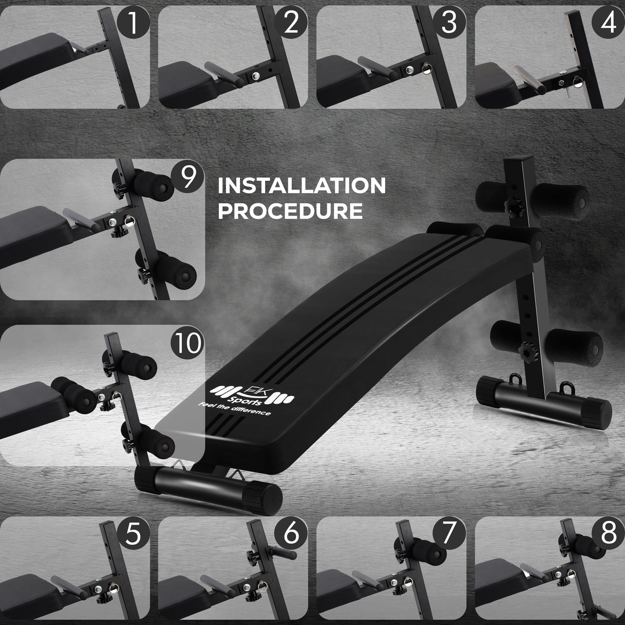 Adjustable Foldable Sit-Up & Weights Bench – 6 Level Incline Ab & Bench Press Bench