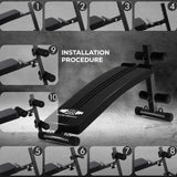 Adjustable Foldable Sit-Up & Weights Bench – 6 Level Incline Ab & Bench Press Bench