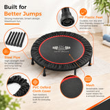Foldable Mini Trampoline for Adults – 40/48 Inch Rebounder | Home Gym | FK Sports
