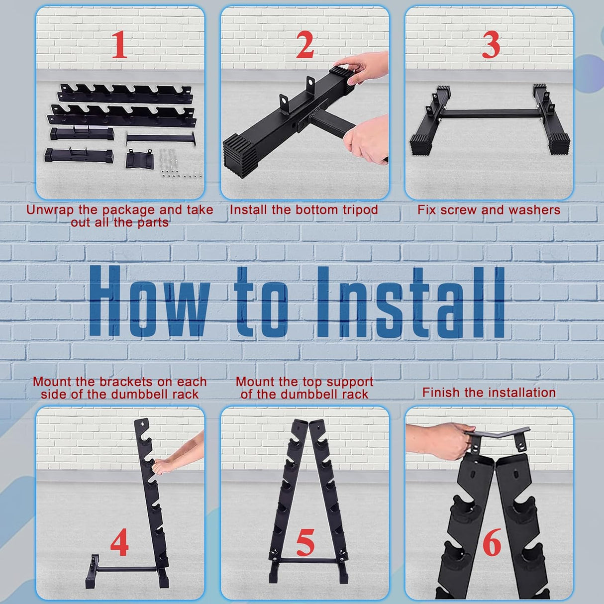 Dumbbell Rack – 6-Tier Heavy-Duty Steel Weight Stand