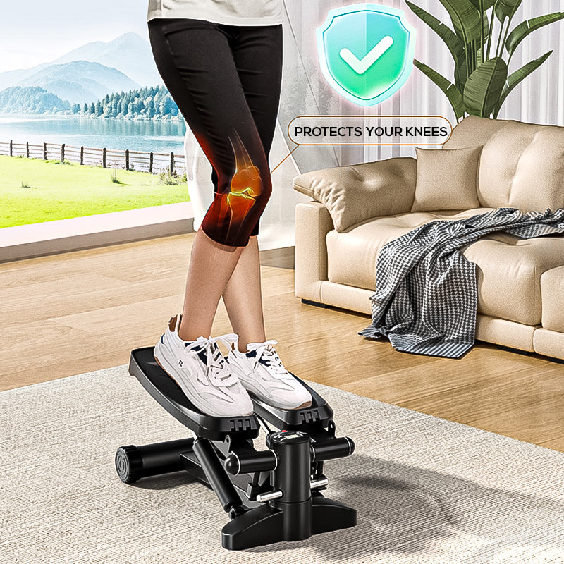Compact Mini Stepper Exercise Machine – Home Cardio Workout with LCD Display & Resistance Bands