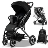 FK Sports Lightweight Foldable Baby Stroller – Compact Travel Pram with UV Canopy & Shock-Absorbing Wheels