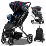 FK Sports Lightweight Foldable Baby Stroller – Compact Travel Pram with UV Canopy & Shock-Absorbing Wheels