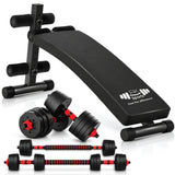 Adjustable Dumbbell & Barbell Set with Adjustable Sit Up Bench