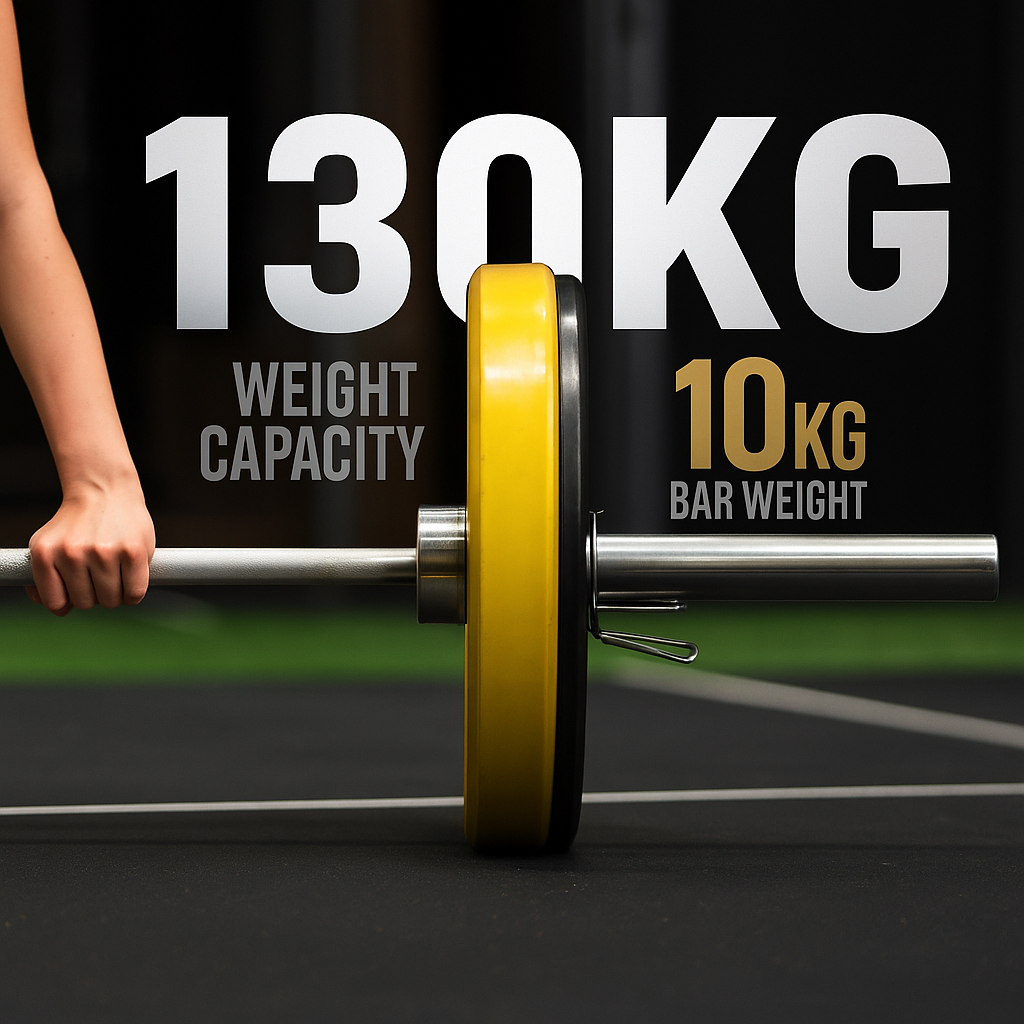 Olympic Barbell Bar – 2" Chrome Finish | 4ft, 5ft, 6ft, 7ft with Collars | Anti-Slip Grip for Weightlifting & Strength Training