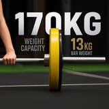 Olympic Barbell Bar – 2" Chrome Finish | 4ft, 5ft, 6ft, 7ft with Collars | Anti-Slip Grip for Weightlifting & Strength Training
