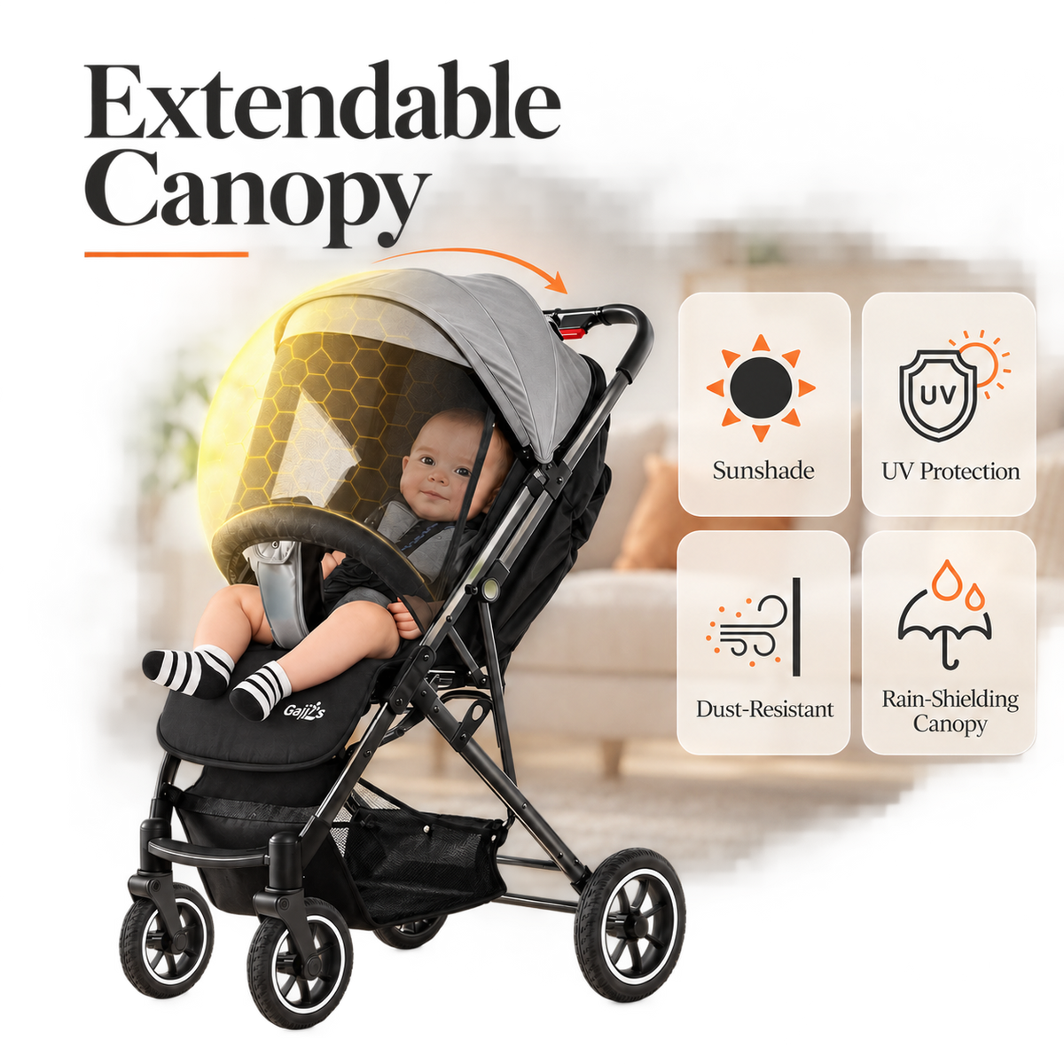 Foldable Baby Stroller – Lightweight Travel Pushchair
