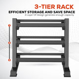 3-Tier Heavy-Duty Dumbbell Rack – Sturdy Weight Storage Stand for Home or Commercial Gym