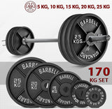 Weight Plates 2" Hole Olympic Barbell Cast Iron Weights Set Disc Dumbbell 170 KG
