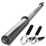 Olympic Barbell Bar – 2" Chrome Finish | 4ft, 5ft, 6ft, 7ft with Collars | Anti-Slip Grip for Weightlifting & Strength Training