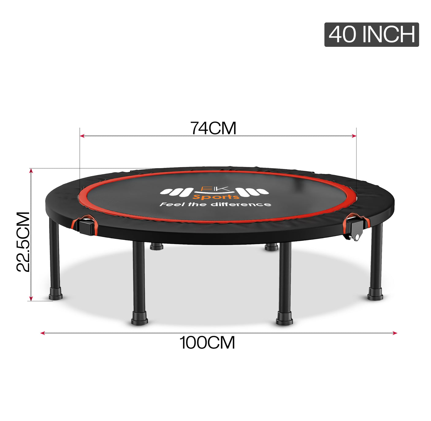 Foldable Mini Trampoline for Adults – 40/48 Inch Rebounder | Home Gym | FK Sports