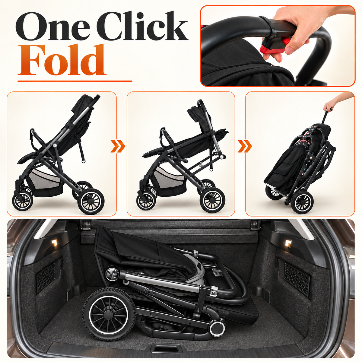 Foldable Baby Stroller – Lightweight Travel Pushchair
