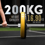 Tri-Grip Weight Plate With Barbell Set | Rubber & Powder Coated
