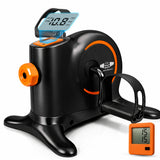Black Mini Exercise Bike Pedal Exerciser with LCD Display – Compact Home Fitness Trainer