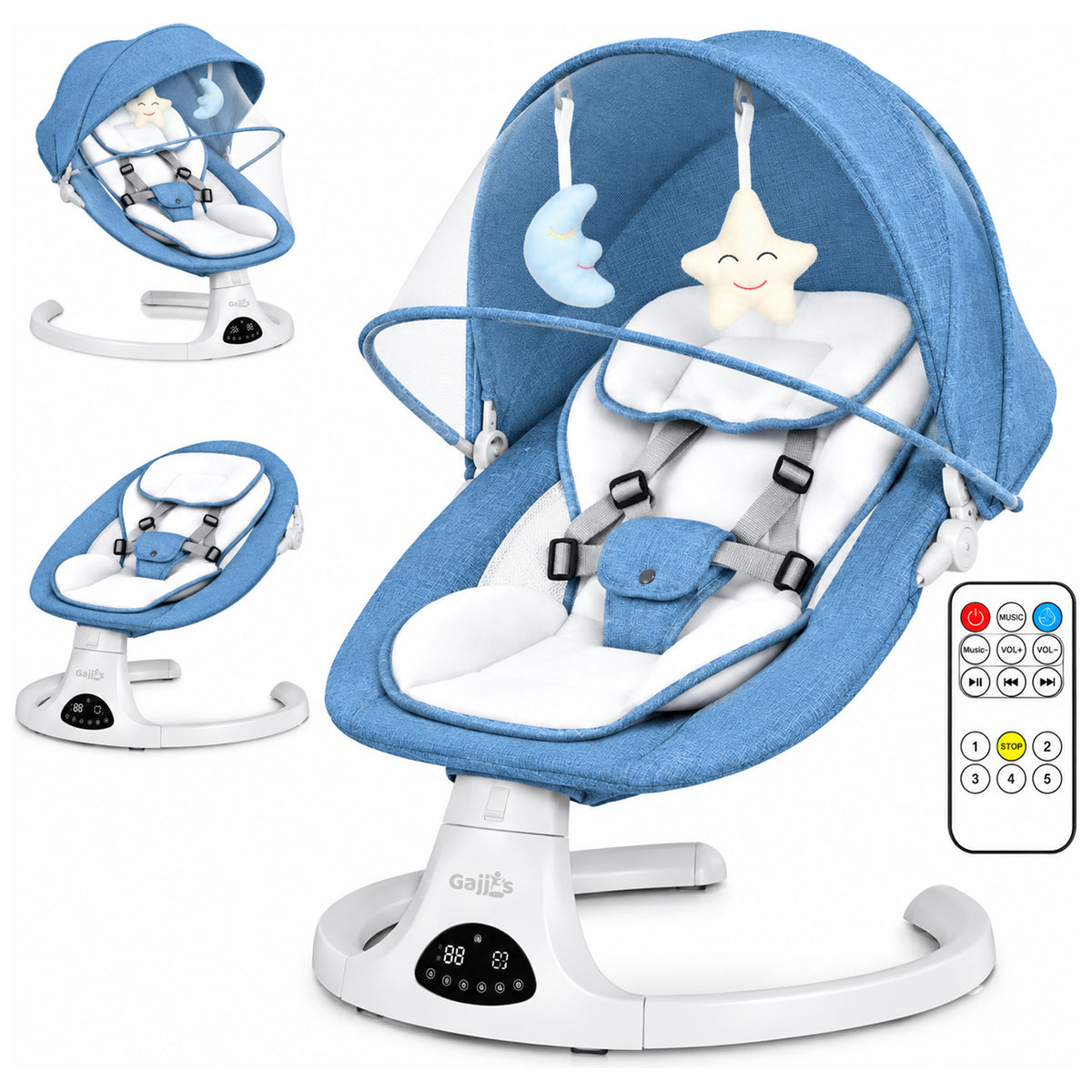 Electric Baby Swing Rocker Chair with Bluetooth & Remote